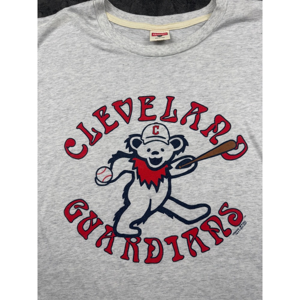 Homage Cleveland Guardians Grateful Dead Dancing Bear Shirt Gray XXL MLB